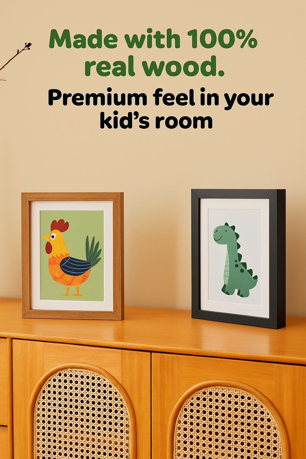 Kids Art Frame | Memory Box for 160+ Artworks | Solid Wood Display & Storage