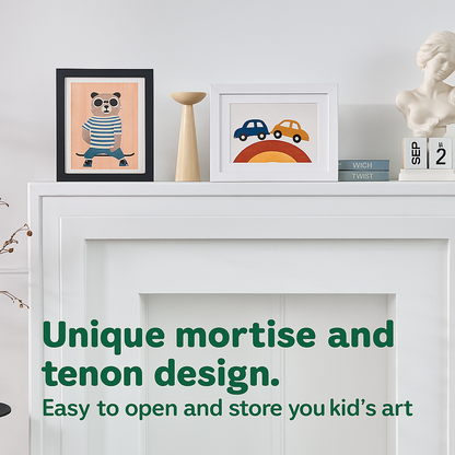 Kids Art Frame | Memory Box for 160+ Artworks | Solid Wood Display & Storage