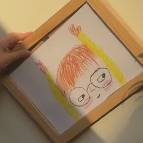 Kids Art Frame Changeable | 100% Real Wood | Magnetic Wooden Kids Easy Open Art Frame | Hold Over 160 Artworks | Five Colors | Two Sizes