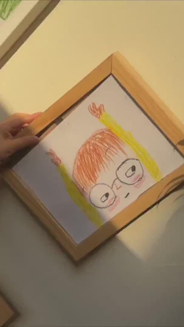 Kids Art Frame Changeable | 100% Real Wood | Magnetic Wooden Kids Easy Open Art Frame | Hold Over 160 Artworks | Five Colors | Two Sizes